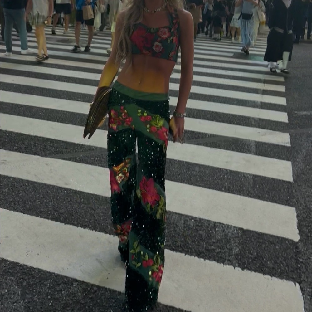 Floral Sequin Two-Piece Set - Picture 6 of 8